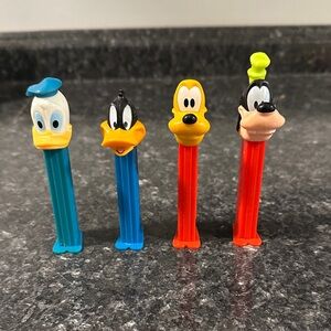 Disney Character PEZ Dispensers - Vintage Donald, Daffy, Pluto, & Goofy
